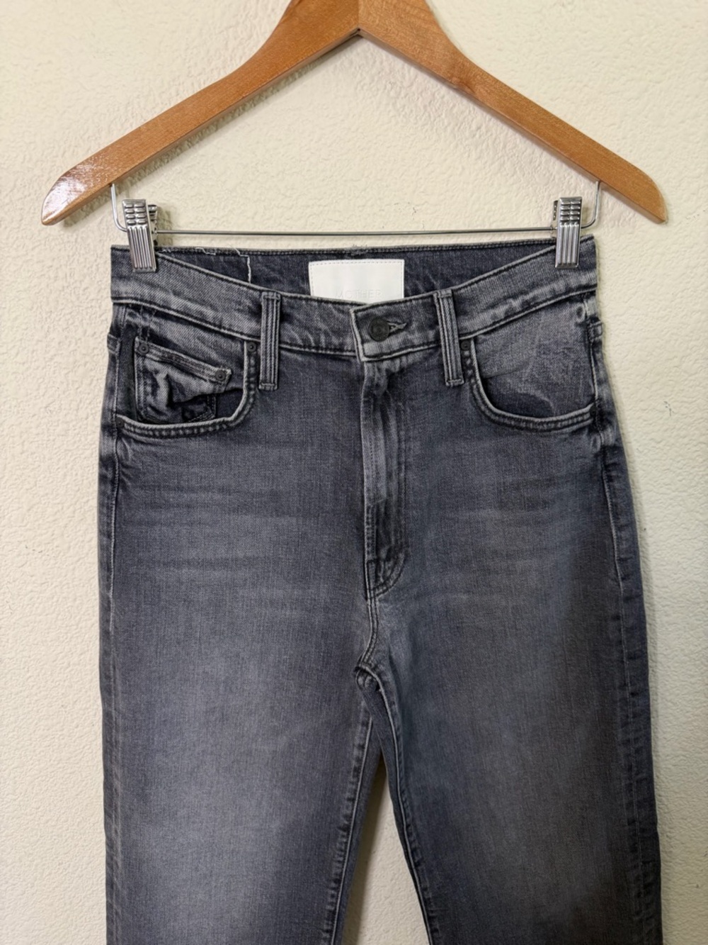 MOTHER Superior The Rambler Zip Flood Outta Sight Jeans In Charcoal Womens 27 - Picture 6 of 12